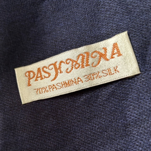 Pashmina Scarf | Navy - Picture 3 of 4